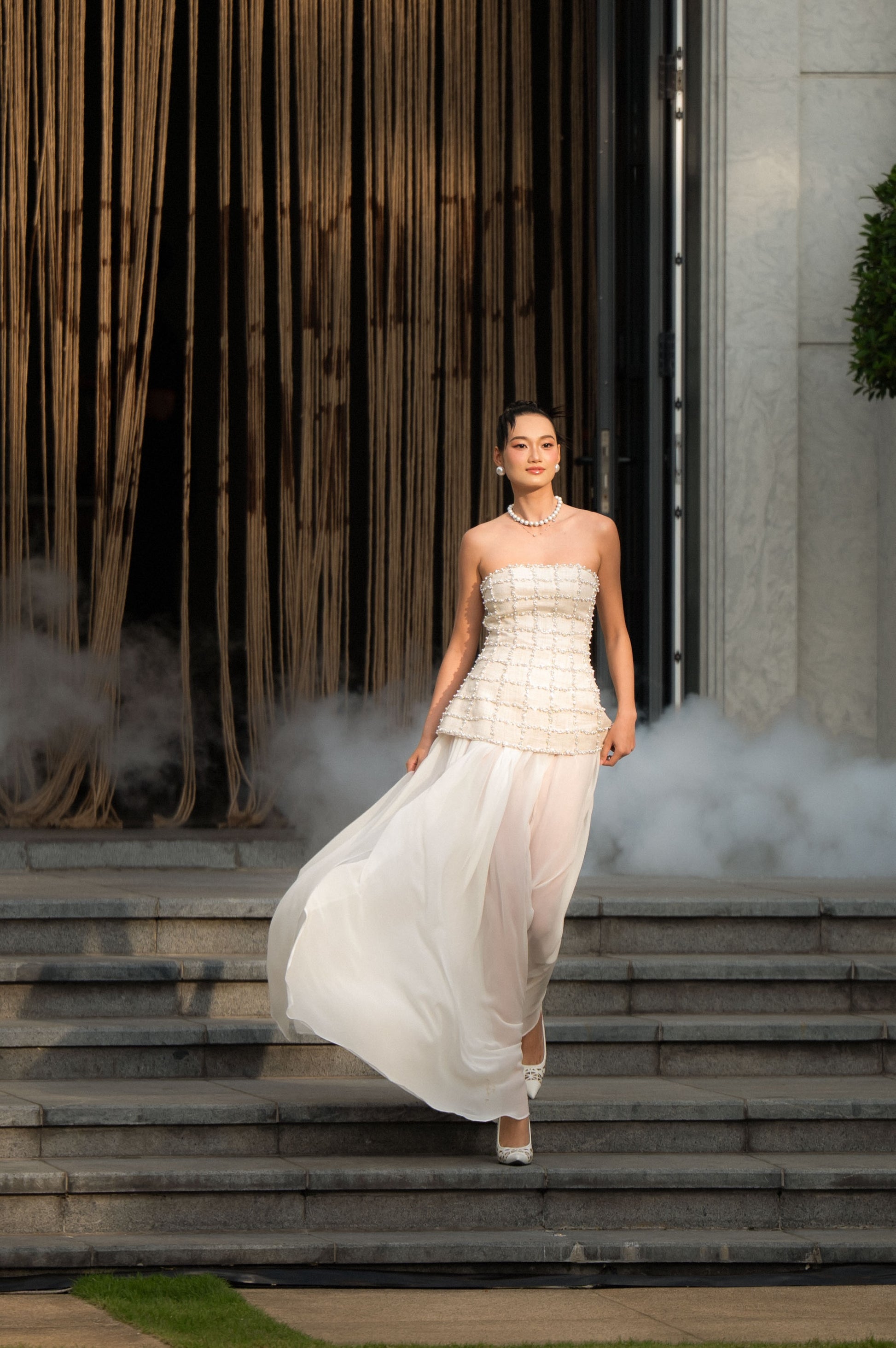 Euphlebia Hemp Corset & Chiffon Skirt Set