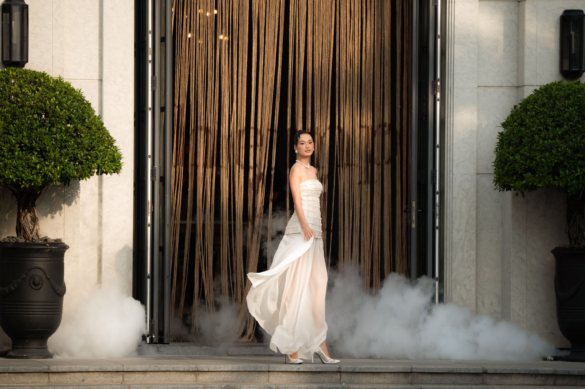 Euphlebia Hemp Corset & Chiffon Skirt Set