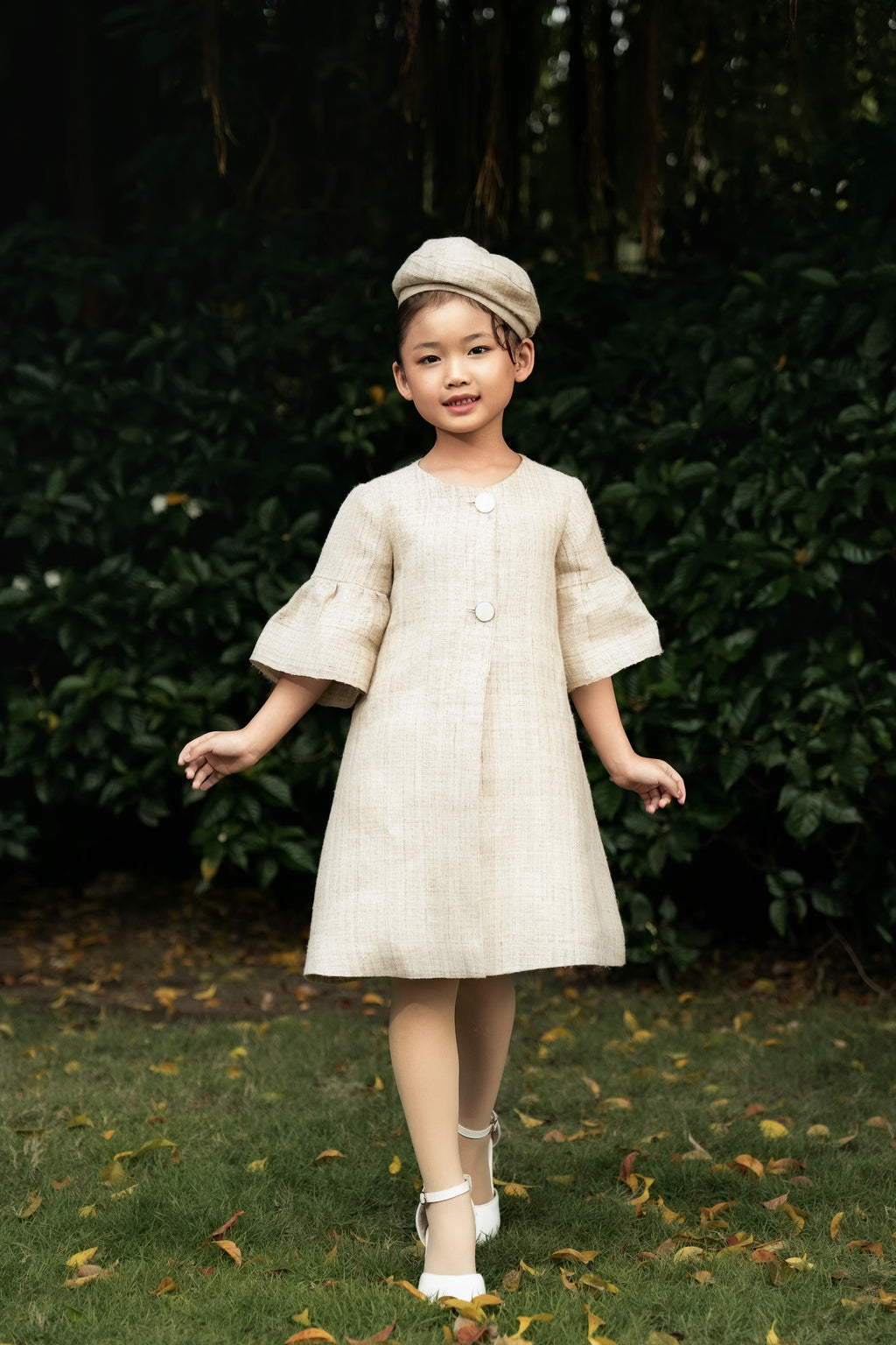 Forrestii — Girl’s A-Line Dress with Beret
