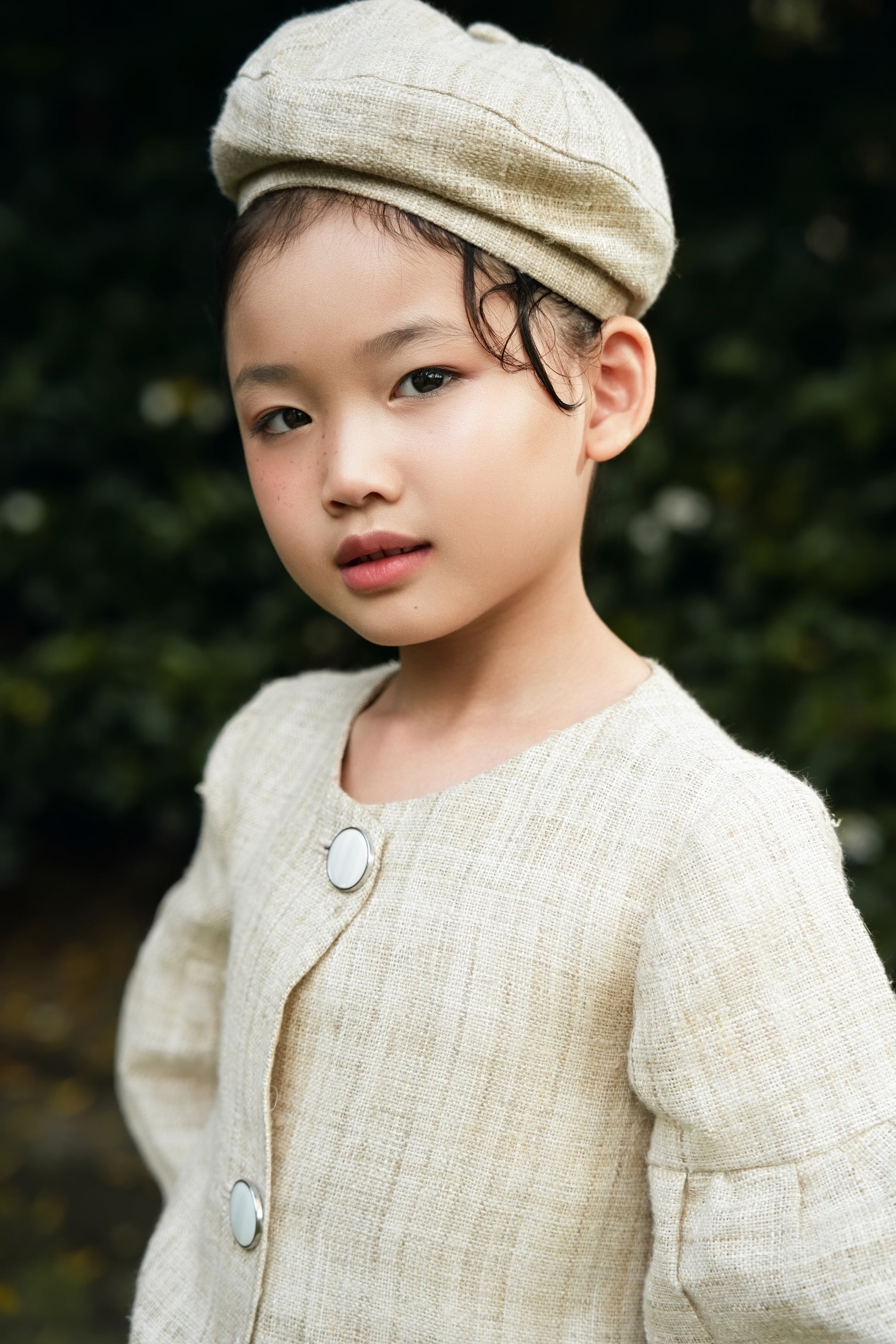 Forrestii — Girl’s A-Line Dress with Beret