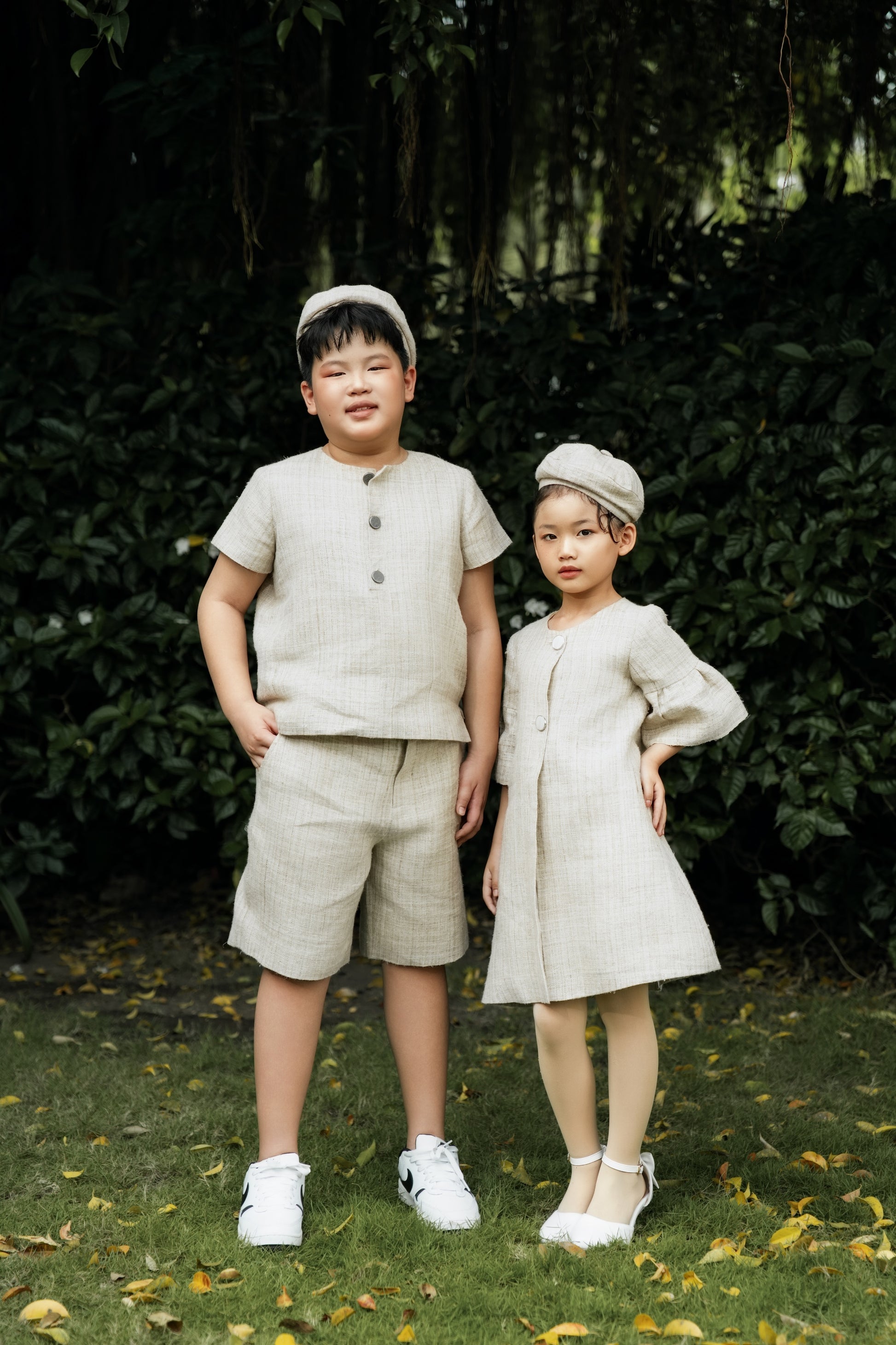 Forrestii — Girl’s A-Line Dress with Beret