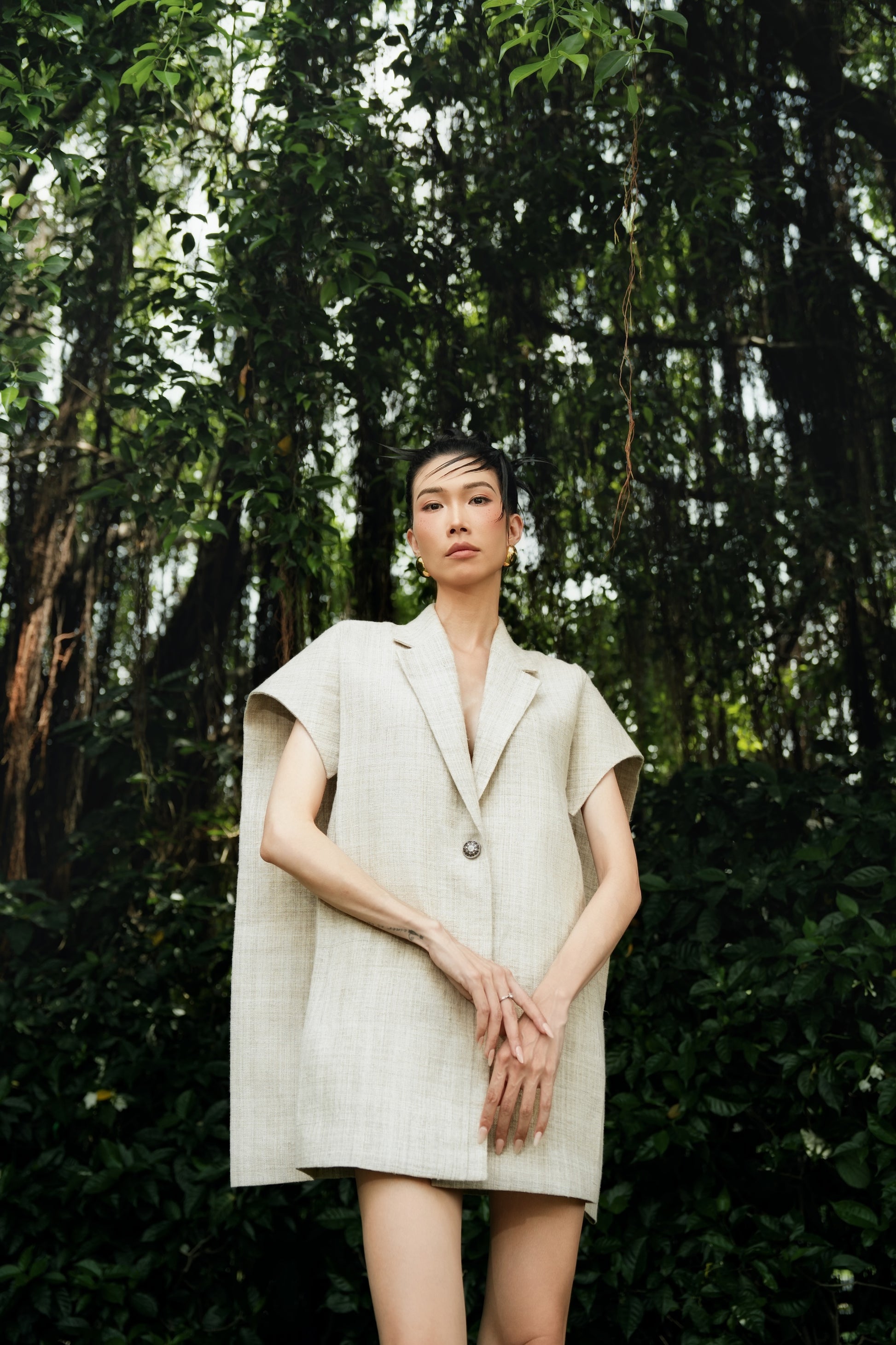 Reticulata Cape Blazer Dress